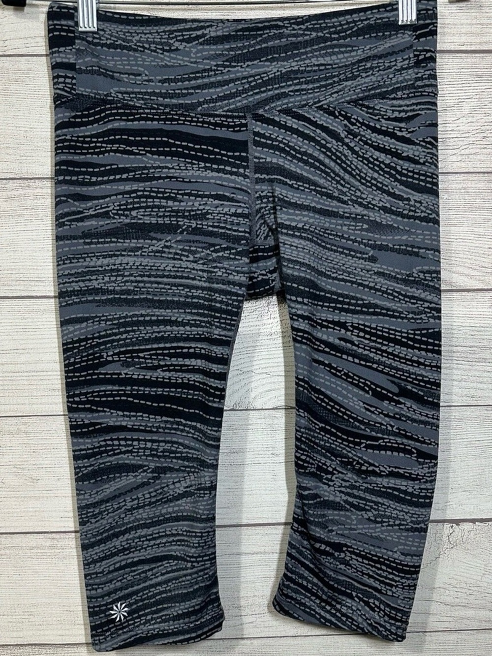 Athleta Inside Track Knicker Capri Leggings S Blue Gray Women’s Athletic Comfort